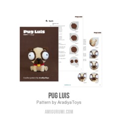 Pug Luis amigurumi pattern by AradiyaToys