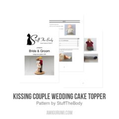 Kissing Couple Wedding Cake Topper amigurumi pattern by StuffTheBody