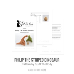 Philip The Striped Dinosaur amigurumi pattern by StuffTheBody