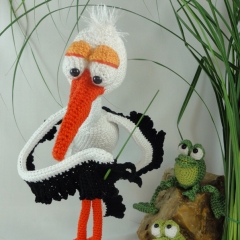 Stuart the Stork and Snoggy the Froggy amigurumi by IlDikko