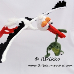 Stuart the Stork and Snoggy the Froggy amigurumi pattern by IlDikko