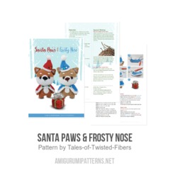 Santa paws & Frosty Nose amigurumi pattern by Tales of Twisted Fibers