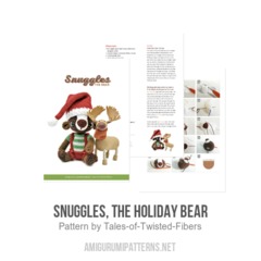 Snuggles, the Holiday Bear amigurumi pattern by Tales of Twisted Fibers