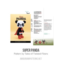 Super Panda amigurumi pattern by Tales of Twisted Fibers