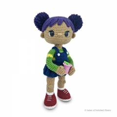 Violet, the Pom Pom Girl amigurumi pattern by Tales of Twisted Fibers