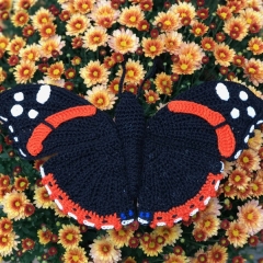 Red admiral butterfly amigurumi by MieksCreaties
