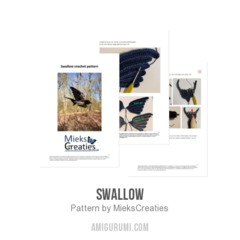 Swallow amigurumi pattern by MieksCreaties