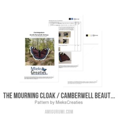 The mourning cloak / Camberwell beauty butterfly amigurumi pattern by MieksCreaties