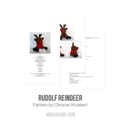 Rudolf reindeer amigurumi pattern by Christel Krukkert