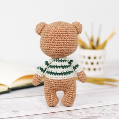 Little Teddy Bear in a Stripy Sweater amigurumi by Kristi Tullus