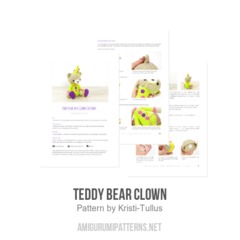 Teddy Bear Clown amigurumi pattern by Kristi Tullus