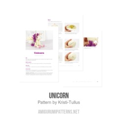 Unicorn amigurumi pattern by Kristi Tullus
