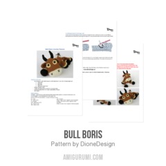 Bull Boris amigurumi pattern by DioneDesign