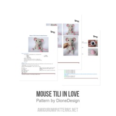 Mouse Tili in Love amigurumi pattern by DioneDesign
