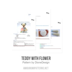 Teddy with Flower amigurumi pattern by DioneDesign