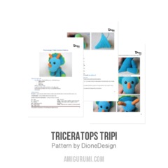 Triceratops Tripi amigurumi pattern by DioneDesign