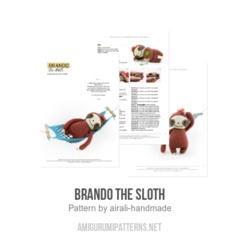 Brando the Sloth amigurumi pattern by airali design