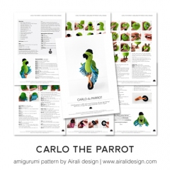 Carlo the parrot amigurumi pattern by airali design