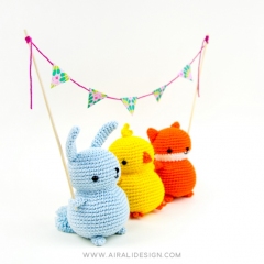 Chubby friends: bunny, chick and fox amigurumi pattern by airali design