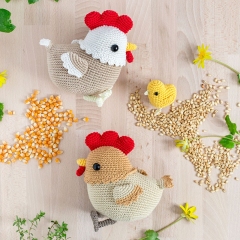 Flora the Hen and her Little Chick amigurumi pattern by airali design