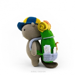 Lenny the Beaver and his Backpack amigurumi by airali design
