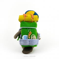 Lenny the Beaver and his Backpack amigurumi pattern by airali design