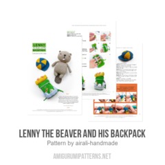 Lenny the Beaver and his Backpack amigurumi pattern by airali design