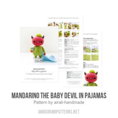 Mandarino the baby devil in pajamas amigurumi pattern by airali design