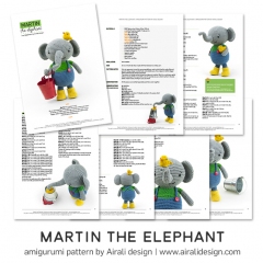 Martin the Elephant amigurumi pattern by airali design