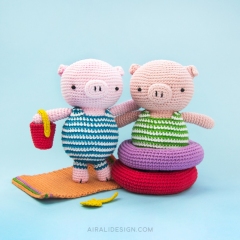 Piglet on holiday amigurumi by airali design