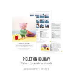 Piglet on holiday amigurumi pattern by airali design