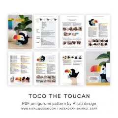 Toco the Toucan amigurumi pattern by airali design