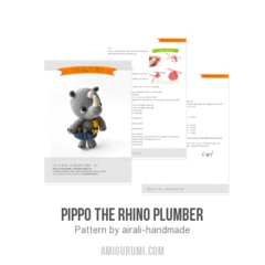 Pippo the Rhino plumber amigurumi pattern by airali design