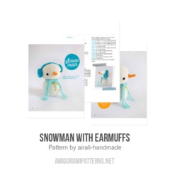 snowman with earmuffs amigurumi pattern by airali design