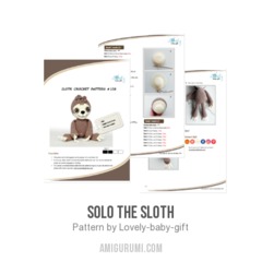 Solo the sloth amigurumi pattern by Lovely Baby Gift