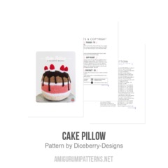 Cake Pillow amigurumi pattern by Diceberry Designs