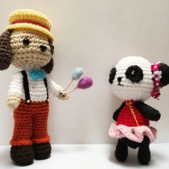 Jimmy the Candy Vendor Dog amigurumi pattern by Diceberry Designs
