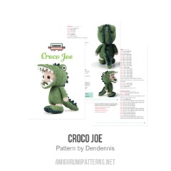 Croco Joe amigurumi pattern by Dendennis
