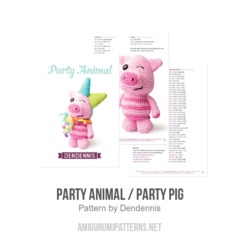 Party Animal / Party Pig amigurumi pattern by Dendennis