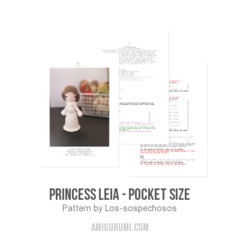 Princess Leia - Pocket size amigurumi pattern by Los sospechosos