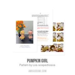 Pumpkin girl amigurumi pattern by Los sospechosos