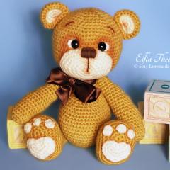 Bruno the Teddy Bear amigurumi pattern by Elfin Thread