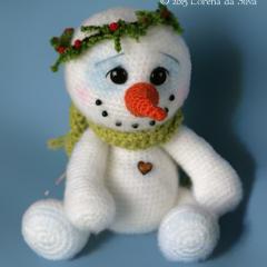 Chubby Snowman amigurumi by Elfin Thread