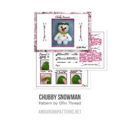 Chubby Snowman amigurumi pattern by Elfin Thread