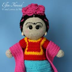 Frida Kahlo Doll amigurumi pattern by Elfin Thread
