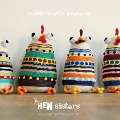 Hen sisters amigurumi pattern by De Estraperlo