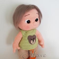 Tommy with monster hat and clothes amigurumi pattern by Havva Designs