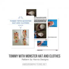Tommy with monster hat and clothes amigurumi pattern by Havva Designs
