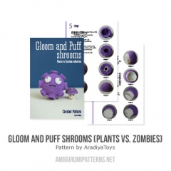 Gloom and Puff shrooms (Plants vs. Zombies) amigurumi pattern by AradiyaToys