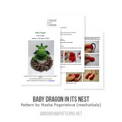 Baby Dragon in its Nest amigurumi pattern by Masha Pogorielova (mashutkalu)